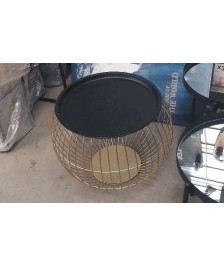 TABLE BASSE BOULE DOREE