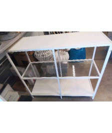 CONSOLE BLANCHE / METAL VERRE