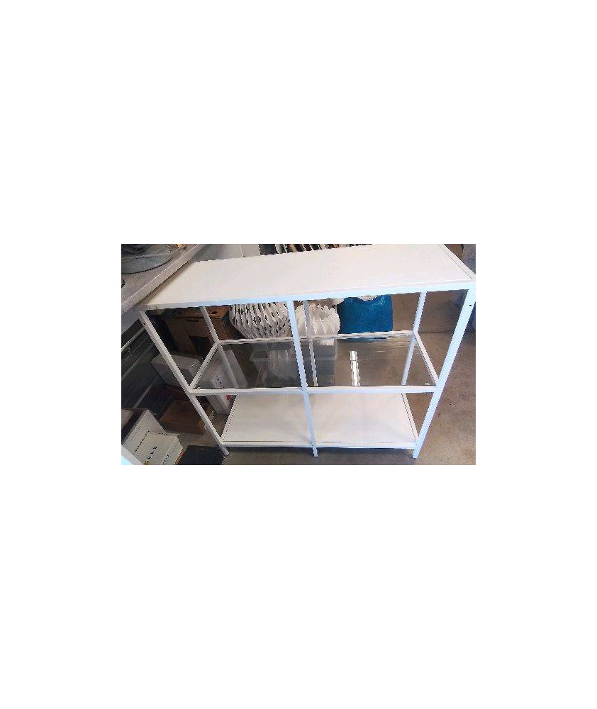 CONSOLE BLANCHE / METAL VERRE