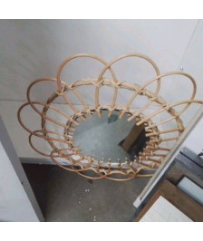 MIROIR ROND FLEUR OSIER