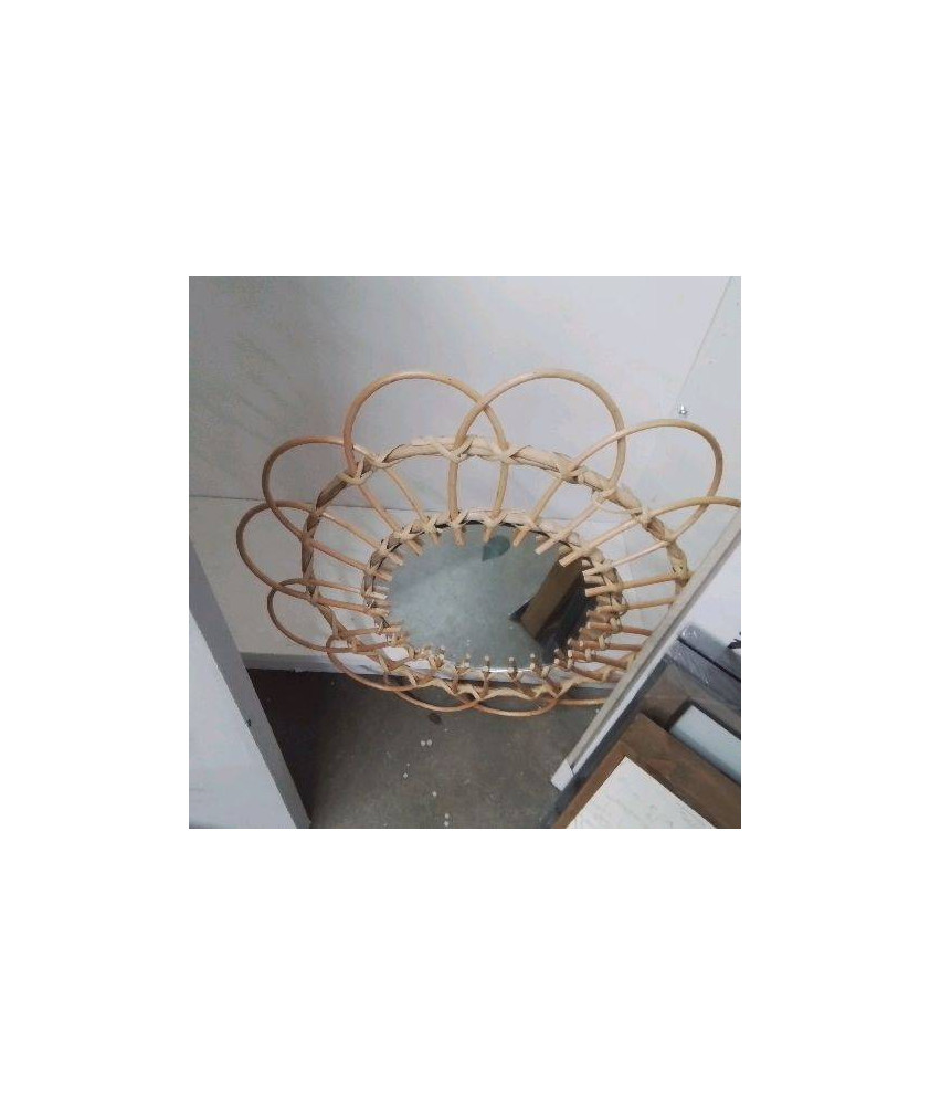 MIROIR ROND FLEUR OSIER
