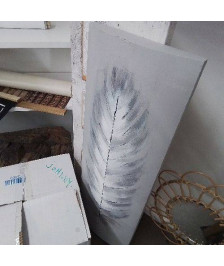 DECO MURALE FEUILLE GRISE 