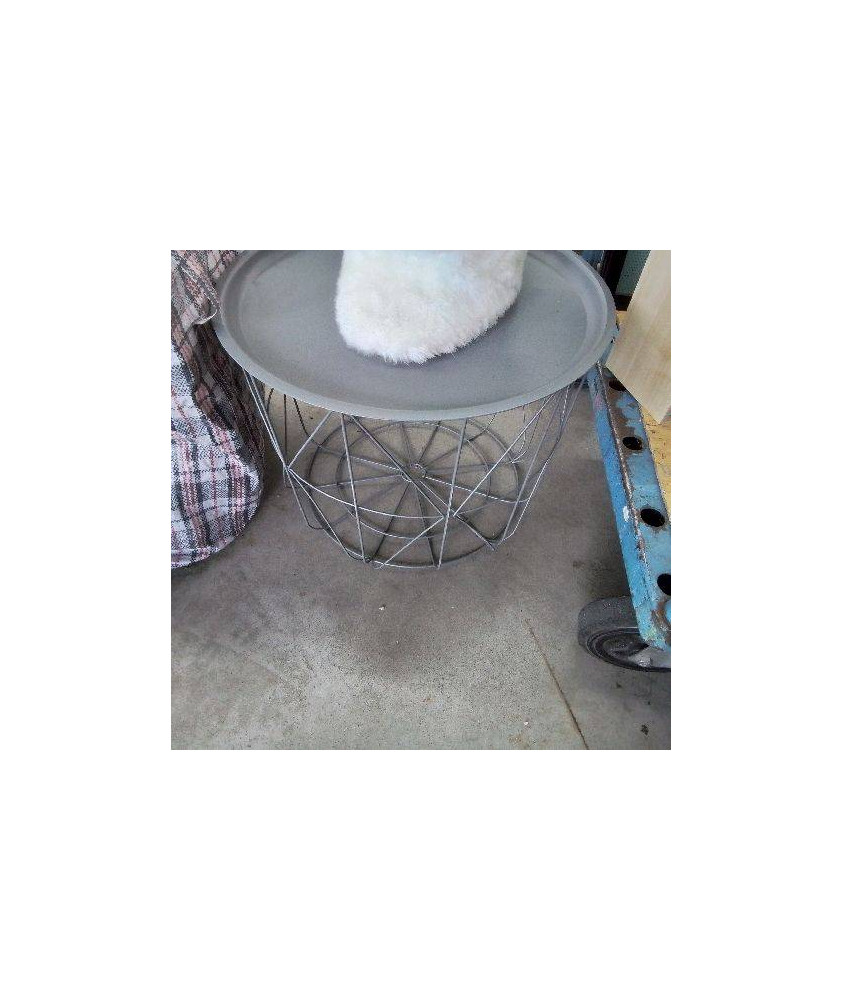 TABLE APPOINT METAL GRISE 