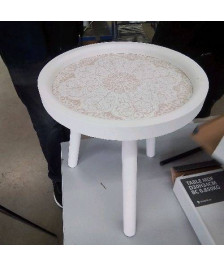 TABLE APPOINT RONDE BLANCHE 