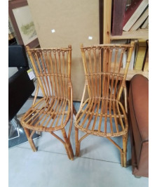 PAIRE DE CHAISES ROTIN 
