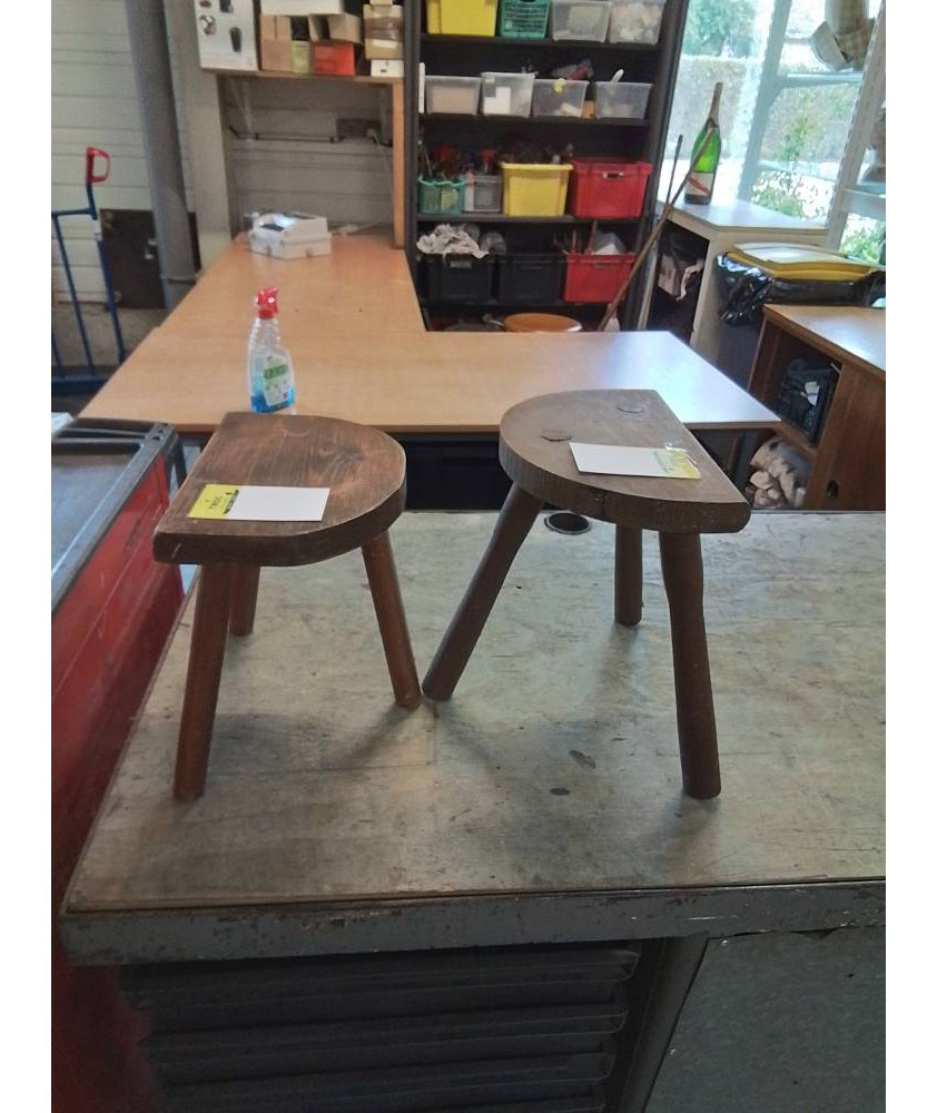 PORTE PLANTE BOIS  DEMI LUNE TRIPODE