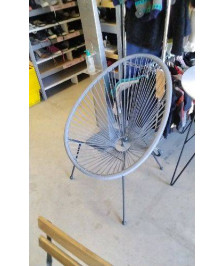 FAUTEUIL STYLE ACAPULCO GRIS - OEUF