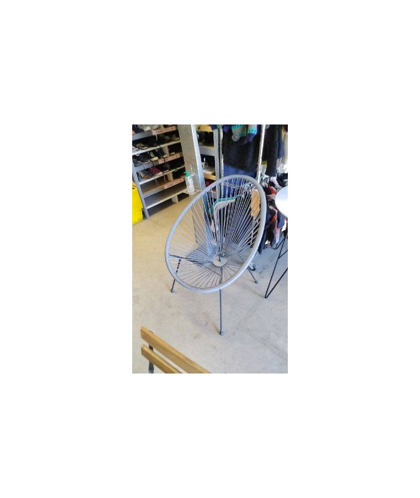 FAUTEUIL STYLE ACAPULCO GRIS - OEUF
