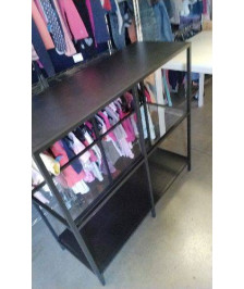 MEUBLE ETAGERE METAL VERRE- NOIR