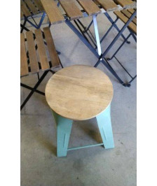 TABOURET METAL BOIS 