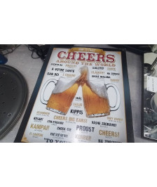 PLAQUE DECO METAL CHEERS
