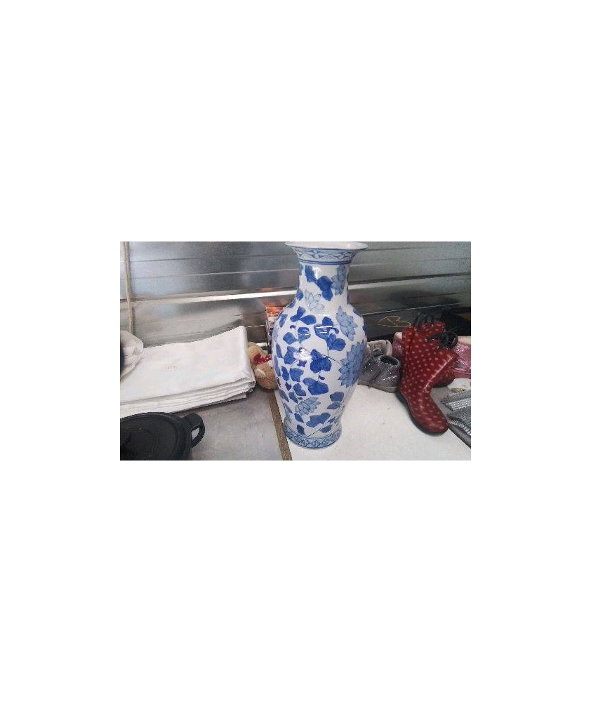 VASE GM - FLEURS BLEUES