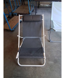 CHILIENNE MÉTAL BLANC TISSU GRIS