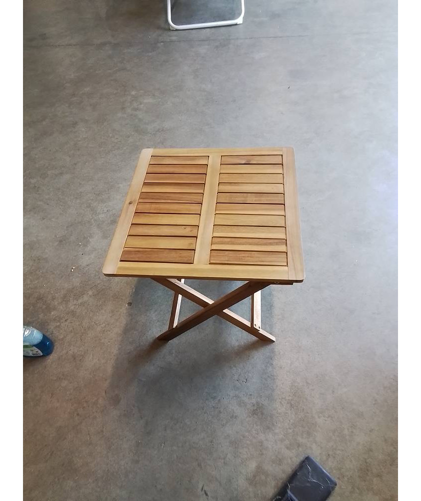TABLE DE JARDIN CARRÉE PLIANTE BOIS 