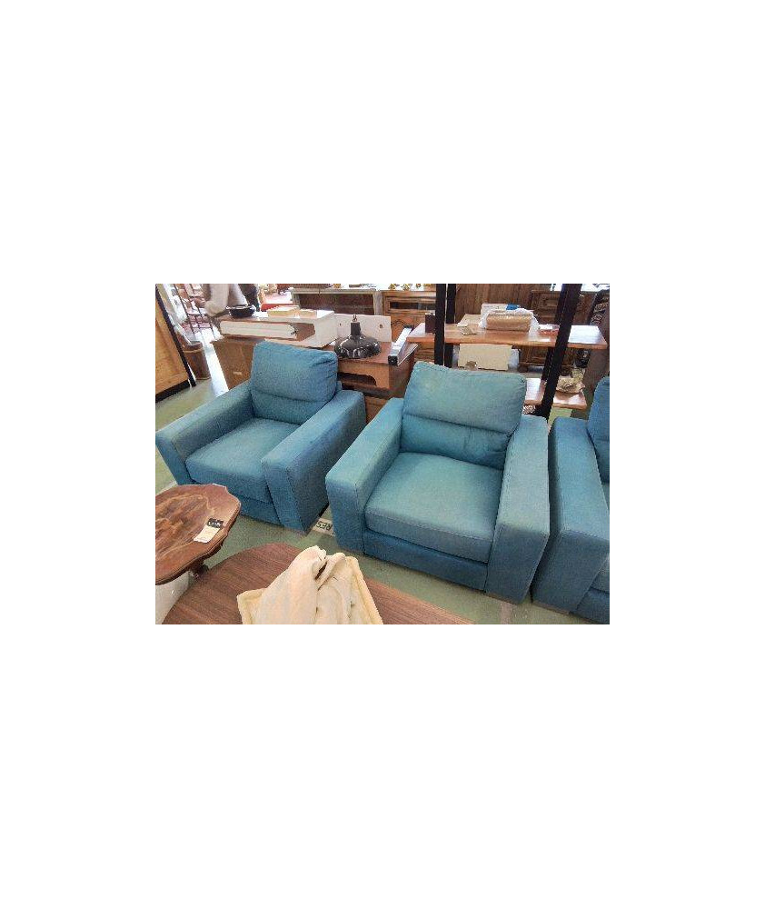 FAUTEUIL TISSU BLEU 