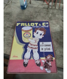 PLAQUE PUBLICITAIRE MÉTAL FALLOT & CIE 30X42