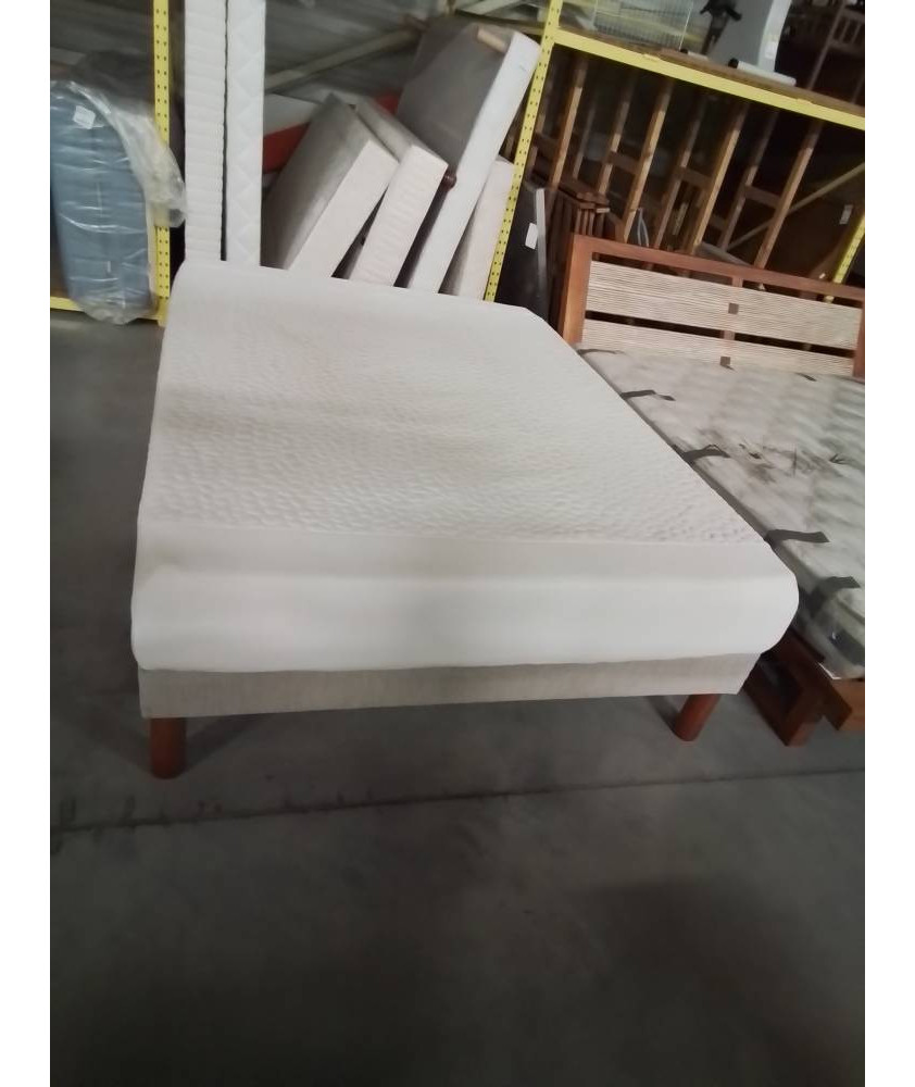 ENSEMBLE SOMMIER TAPISSER AVEC PIEDS  ET MATELAS TEMPUR140X190