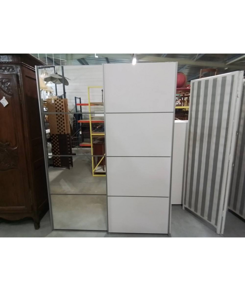 DRESSING BOIS BLANC 2 PORTES COULISSANTES 