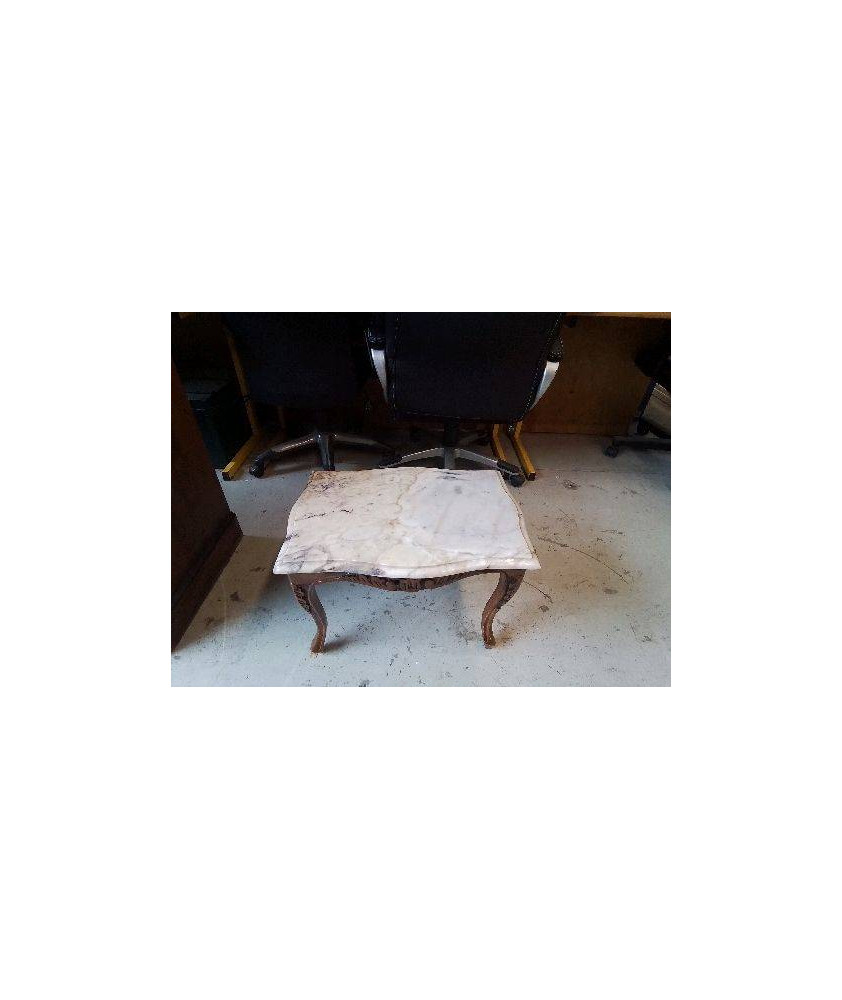 TABLE BASSE EN BOIS ET MARBRE