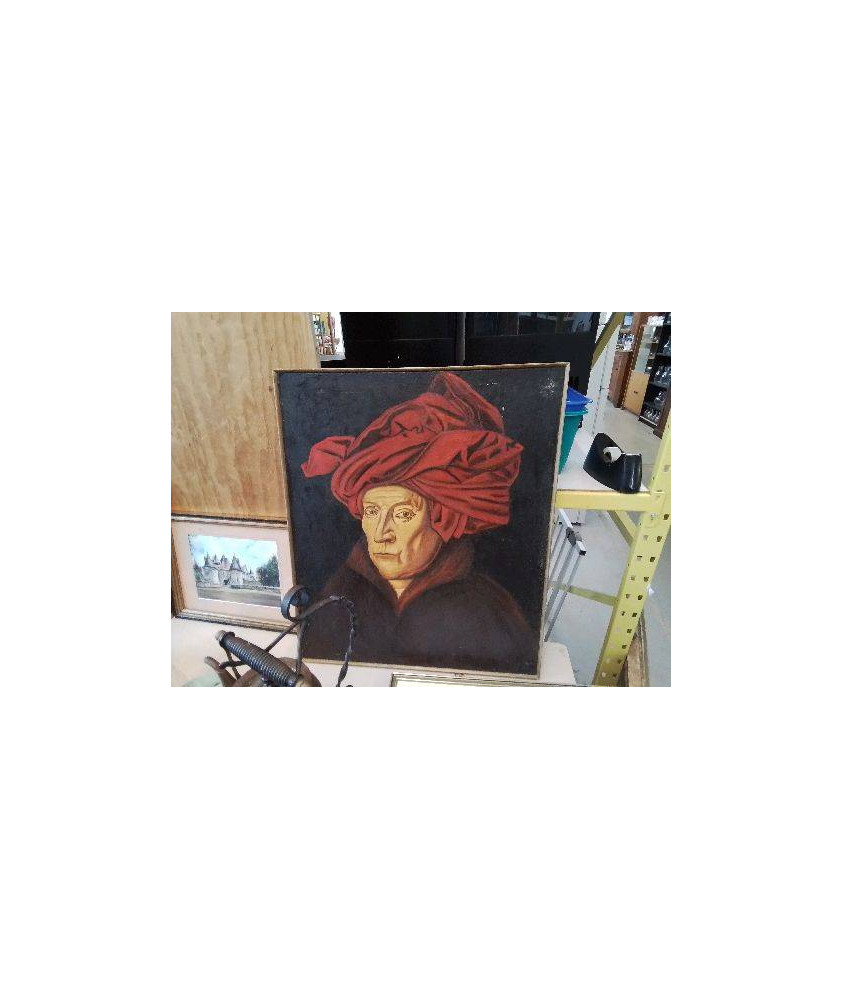PEINTURE REPRODUCTION L’HOMME AU TURBAN ROUGE JAN VAN EYCK  