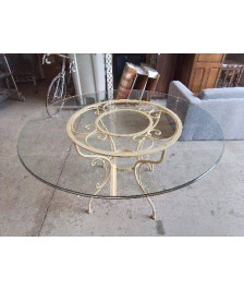 TABLE RONDE AVEC PLATEAU EN VERRE 