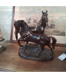 BRONZE ANIMALIER CHEVAUX SIGNÉ A.BARYE / CH.VALTON