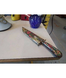 COUTEAU COLORÉ MOTIF FLORAL 