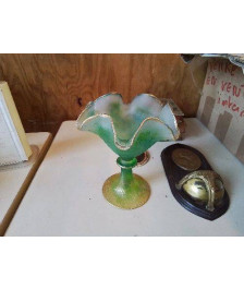 VASE VERT ET DORÉ 