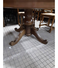 TABLE GUERIDON + 2 ALLONGE MERISIER
