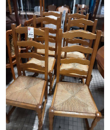 LOT 6 CHAISES PAILLÉES OSSATURE CHENE 