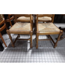 LOT 6 CHAISES PAILLÉES OSSATURE CHENE 