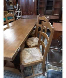LOT 6 CHAISES PAILLÉES OSSATURE CHENE 