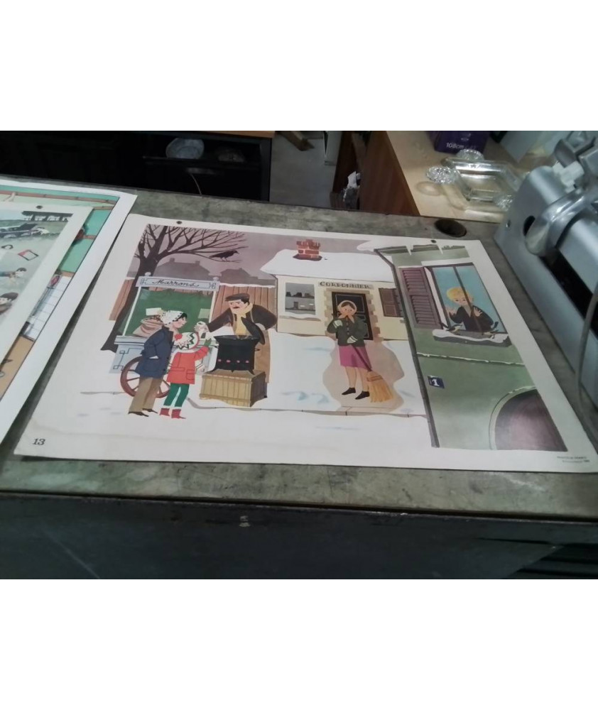 AFFICHE SCOLAIRE FERNAND NATHAN 1966 N0 13 ET 14