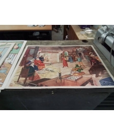 AFFICHE SCOLAIRE ROSSIGNOL LA CROISADE ET LA VIE AU CHATEAU FORT