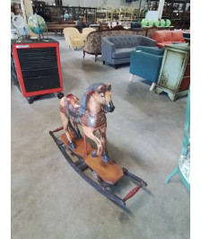 CHEVAL A BASCULE BOIS PEINT
