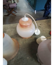 SUSPENSION  DENTELEE VERRE ORANGÉ 