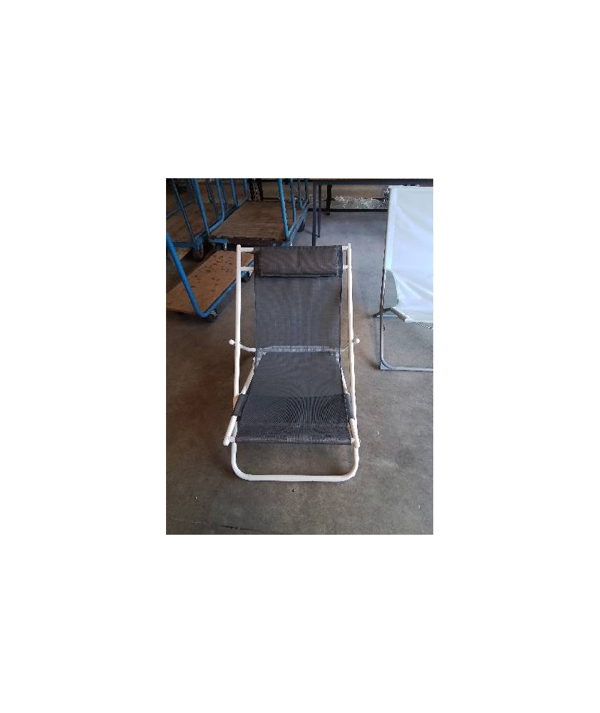 CHILIENNE MÉTAL BLANC TISSU GRIS