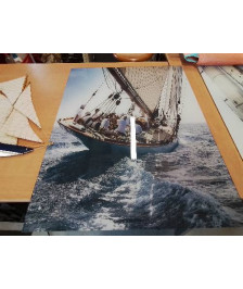 CADRE IMPRESSION SUR VERRE VOILIER 60X80