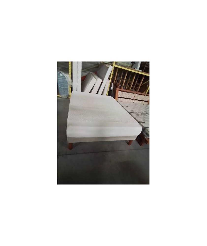 ENSEMBLE SOMMIER TAPISSER AVEC PIEDS  ET MATELAS TEMPUR140X190