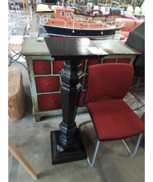 SELLETTE COLONNE BOIS MOULURÉ PEINT NOIR
