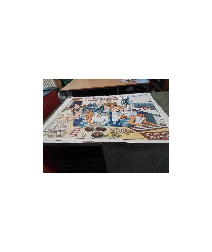 AFFICHE SCOLAIRE MDI LE BOULANGER PATISSIER ET LE BOUCHER CHARCUTIER 