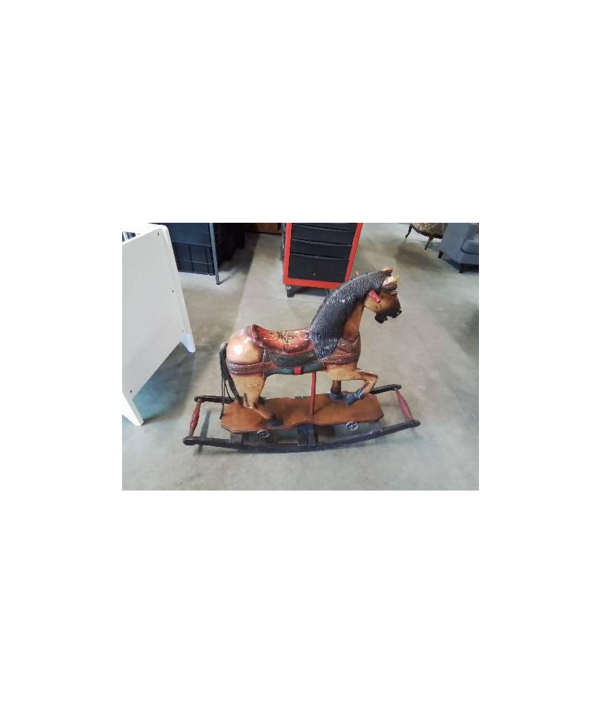 CHEVAL A BASCULE BOIS PEINT