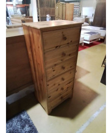 COMMODE 6 TIROIRS EN PIN 
