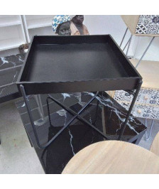TABLE BASSE CARRÉE NOIRE PLIABLE