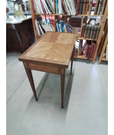 TABLE A JEU BOIS MARQUETÉ STYLE DIRECTOIRE 