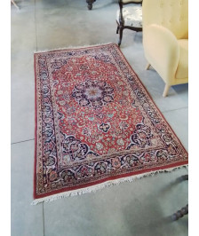 TAPIS LAINE  ROUGE BLEU ECRU 200X120CM