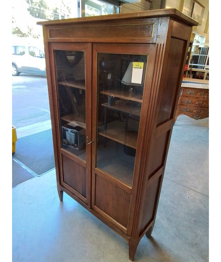 VITRINE BOIS MOULURÉ 2 PORTES STYLE DIRECTOIRE 