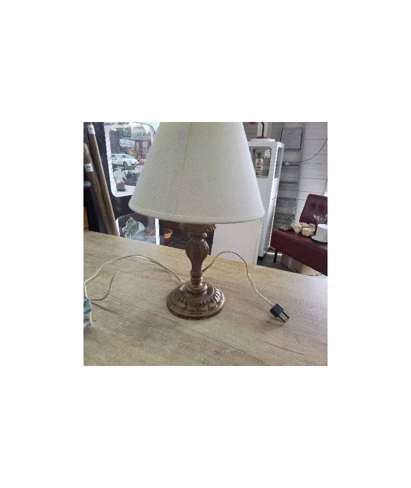 LAMPE BOIS DORÉ