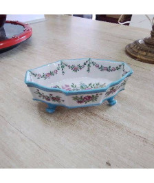 VIDE POCHE EN PORCELAINE DECOR FLEURI 