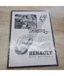 ANCIENNE AFFICHE PUBLICITAIRE RENAULT 4CV 